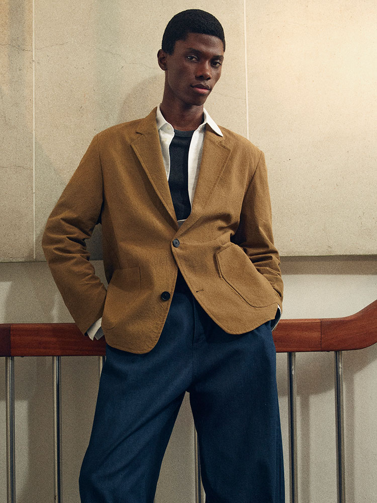 ベルト付きデニム　リラックスフィット　バレルレッグパンツ